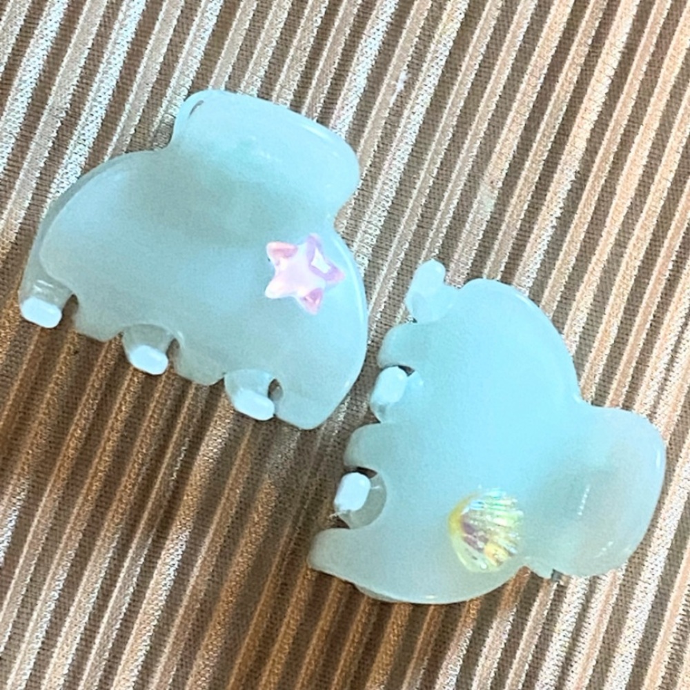 MANE SEA SHELL SEA STAR MINI BLING HAIR CLAW PAIR